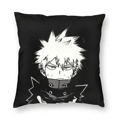 Poszewka na poduszkę mojego bohatera akademickiego Katsuki Bakugo ozdoba sofy japońskie Anime Manga MHA kwadratowa poszewka na poduszkę 40x40cm