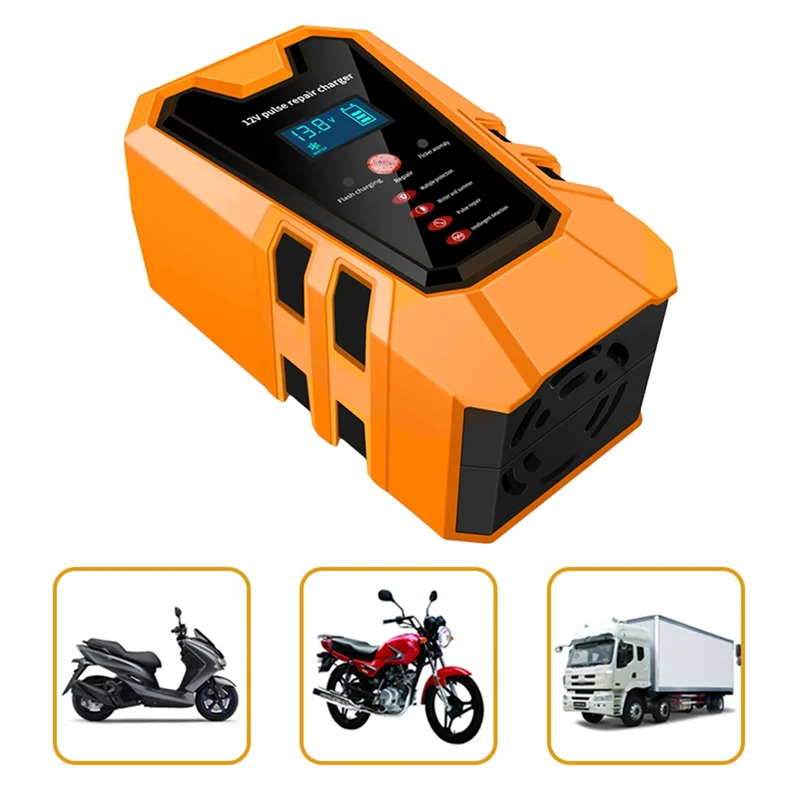 

Automotive Repair Car 12V6A Automatic Smart Motorcycle Maintainer Digital Display Overcharge Protection Wide