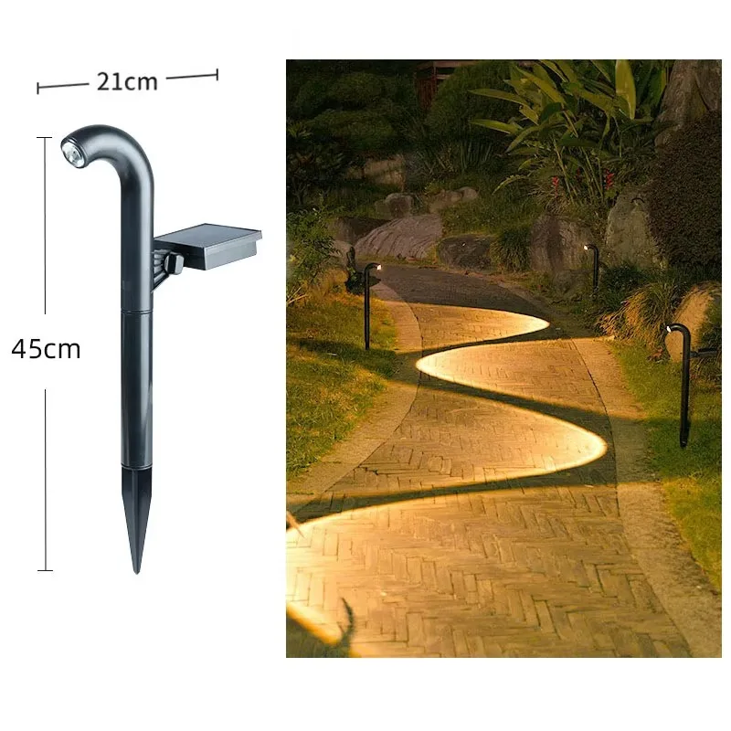 Solar Outdoor Garden Warm White Lights, IP65 Waterproof, Simple Ground Lawn LED Lamp for Backyard Paths