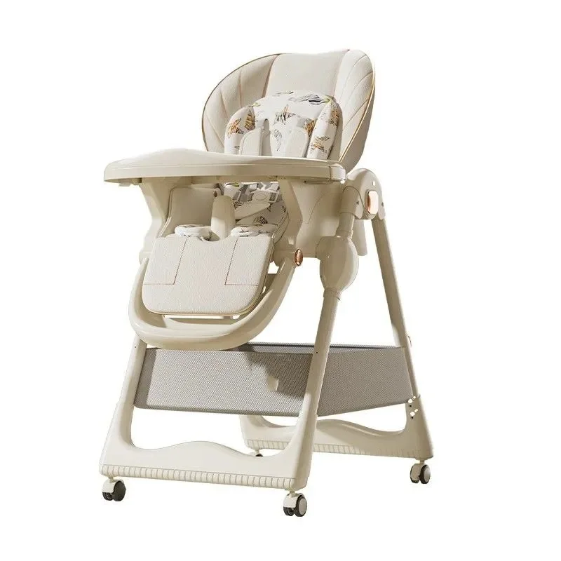 Baby High Chair - Portable Home Use Infant Chair with Height Adjustment, Multi-Functional, Folding, Featuring Swivel Wheels