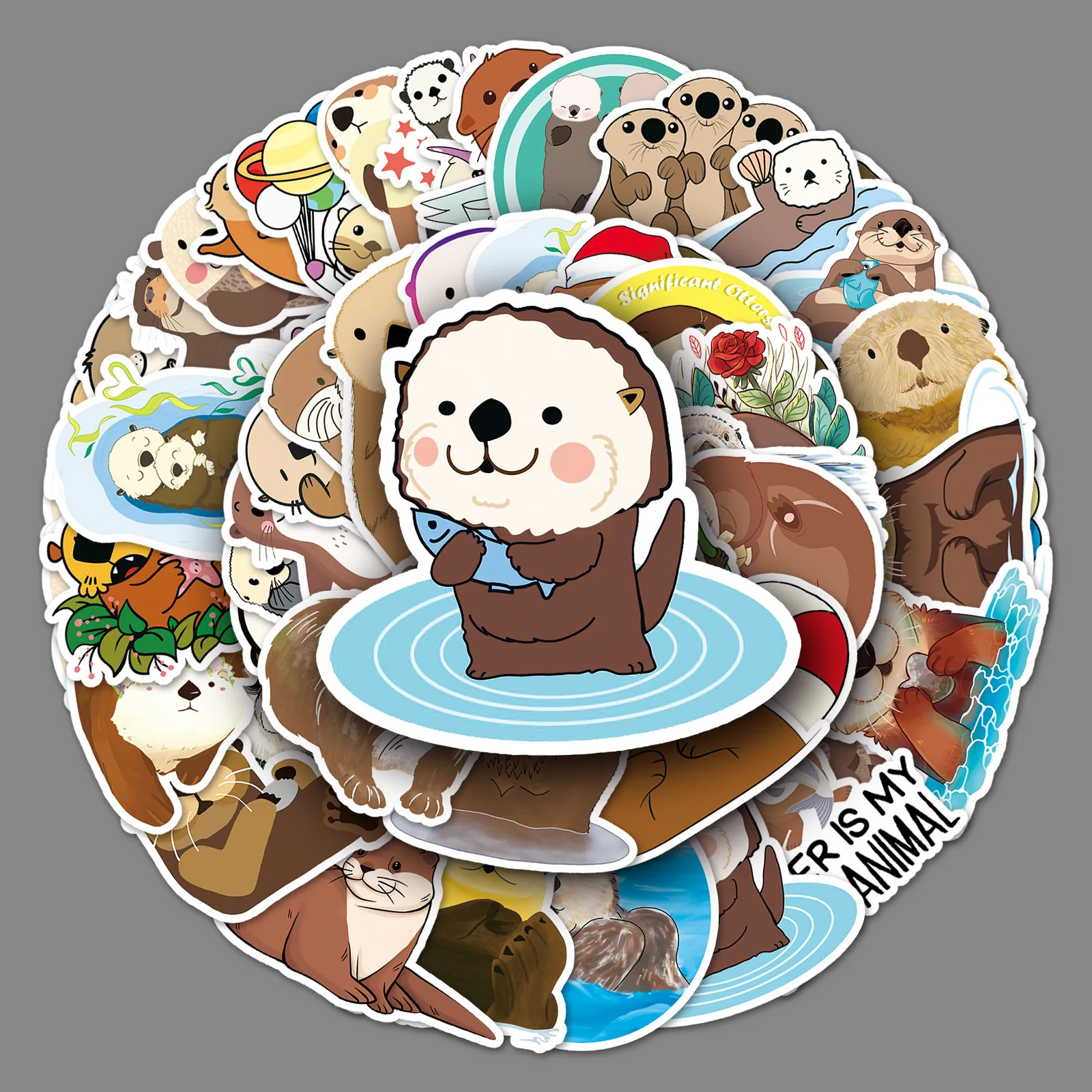 50Pcs Cartoon Otter Series Graffiti Stickers Suitable for Laptop Helmets Desktop Decoration DIY Stickers Toys Wholesale