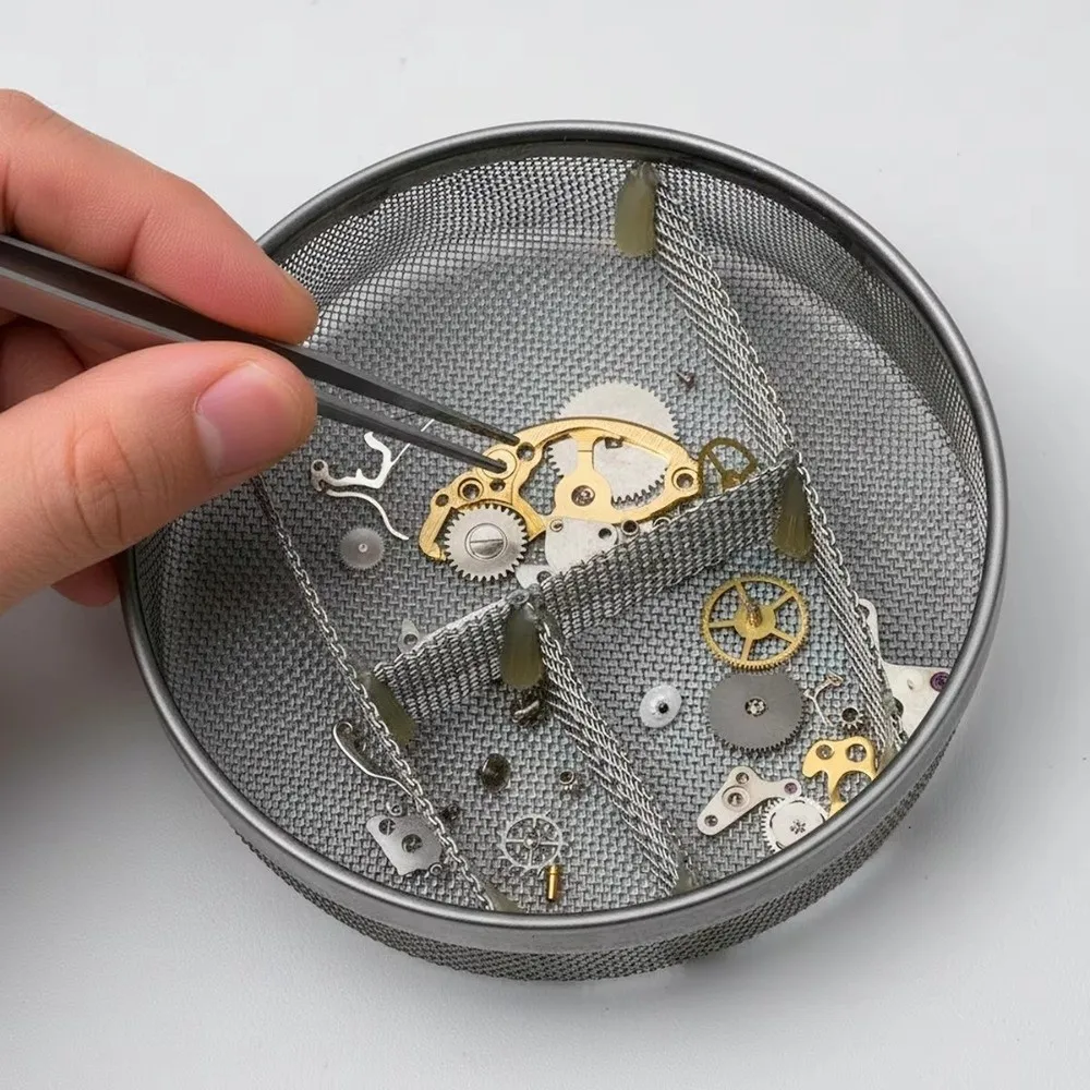Stainless Steel Watch Cleaner Basket DIY Filter Screen Mesh Tray Organizer Watch Cleaning Repair Tools