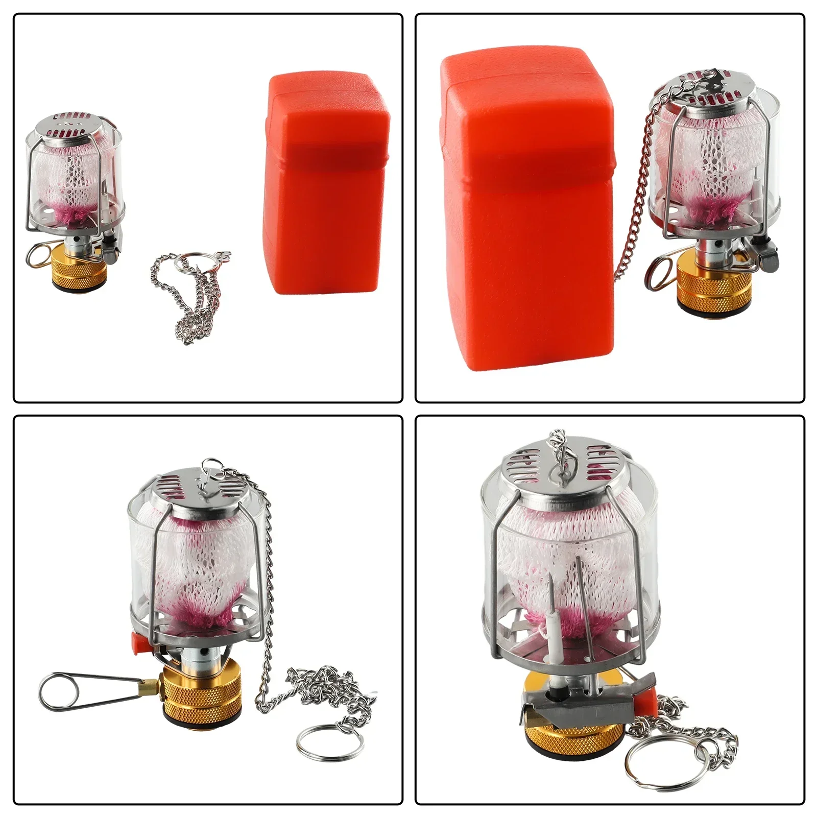 Gas Lamp Outdoor Camping Lantern Tent Lamp Hanging Glass Lamp Portable Gas Light Adjustable Valve Controls Gas Flow Brightness