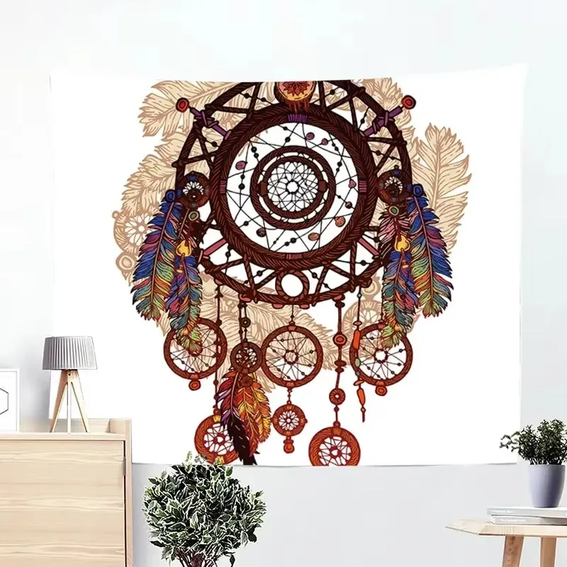 Tapiz psicodélico para colgar en la pared, tapices de tela de Mandala para pared, patrón de León y libélula, decoración de alfombras, esteras de piscina, tela de brujería