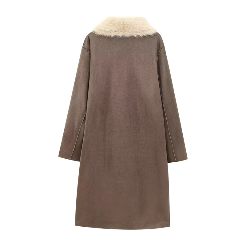Guobioziy Women's Fur Coat 2026 Autumn and Winter New Style Solid Color Street-Style Casual High-Street Commuter Long Coat