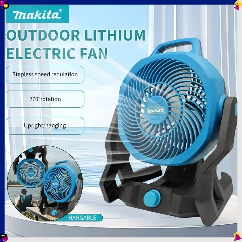 

Аккумуляторный электрический вентилятор Makita для кемпинга, беспроводной вентилятор-циркулятор воздуха 270 ° Вентилятор для палатки с поворотной головкой для аккумулятора Makita