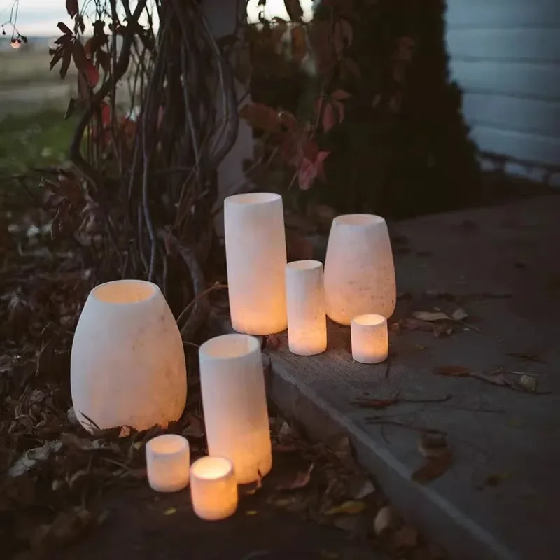 Simple Artistic Decoration Cloud Stone Candlestick Villa Hotel Outdoor Floor-Standing Ornaments Romantic Atmosphere Candlestick