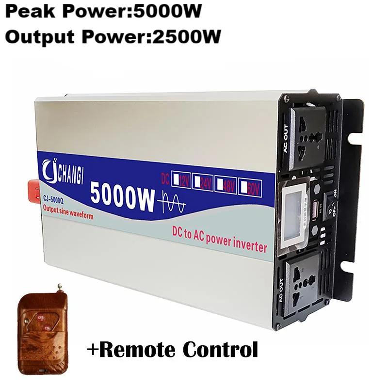 Pure Sine Wave Inverter 12v 220v 4000W 5000W 24v 48v 60v 72v 110v Solar Car Inverter Voltage Transformer Power Converter