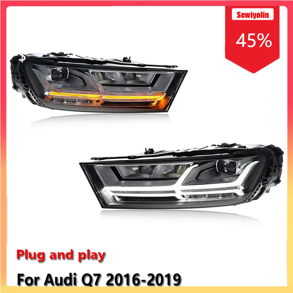 

Car Lamps Headlight Assemblies For Audi Q7 2016-2019 Fog DRL Brake Turn Signal Lamp Plug and Play