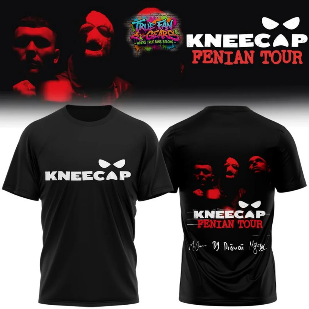Kneecap Band FENIAN TOUR 2026 Signature Tee Shirt Summer Fashion Pure cotton Men's T-Shirt Children's Clothing Tee Y2k Woman ﻿