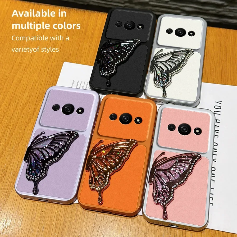Skinlee Case For Redmi A1 A7 Pro Butterfly bracket artificial leather silicone soft shell For Redmi Turbo 3 4 5 Max Phone Cover