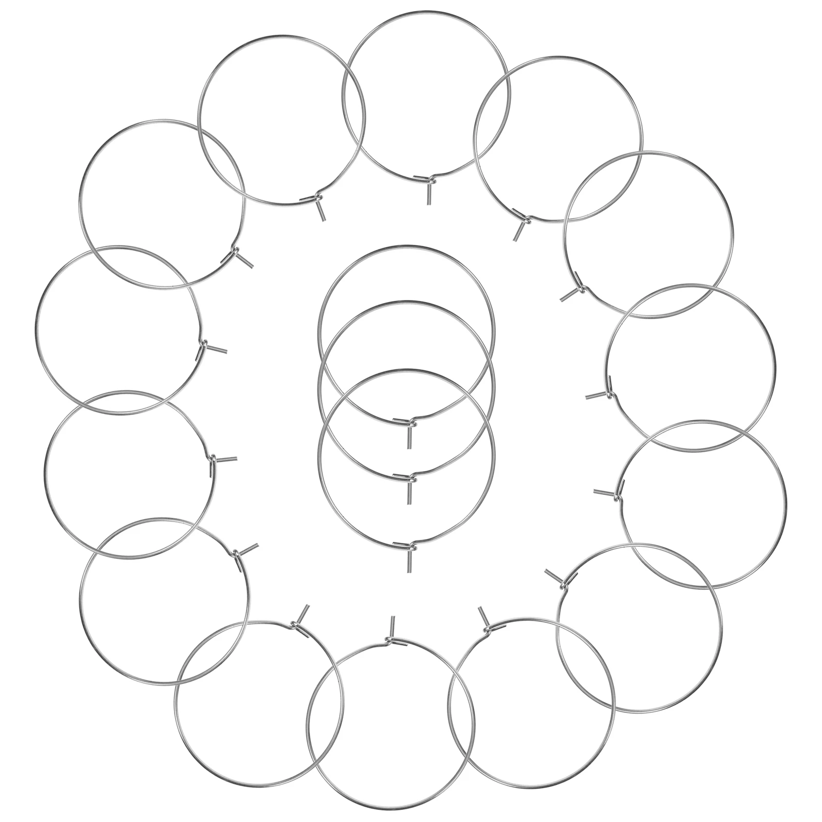 

100pcs Earring Accessories 316 Stainless Steel Hoops Silver Hooks 0 7x20mm Components Jewelry Making Findings DIY Ear