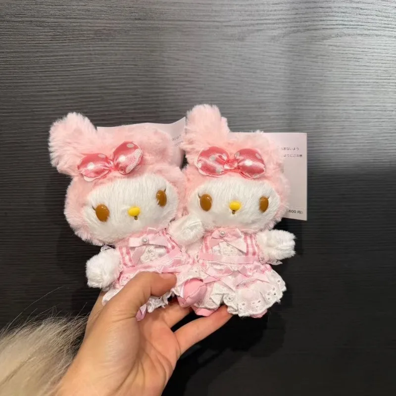 Carino fragola cameriera pizzo bocca a pois mia melodia peluche Sanrio bacca bianca melodia peluche portamonete portafoglio regalo cuore femminile
