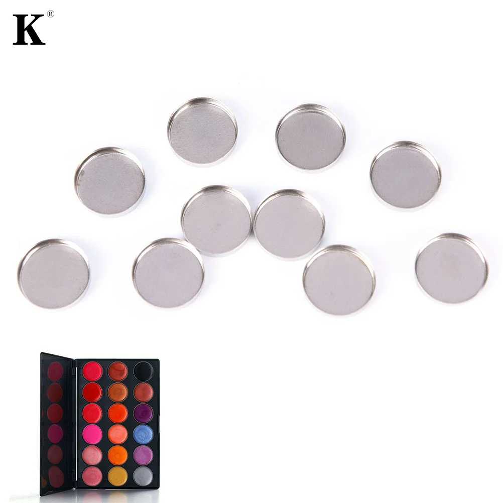 10pcs 20mm DIY Eye Shadow Container Pans Makeup Cosmetic Empty Aluminum Palette Cases Pans For Eyeshadow Makeup Tool