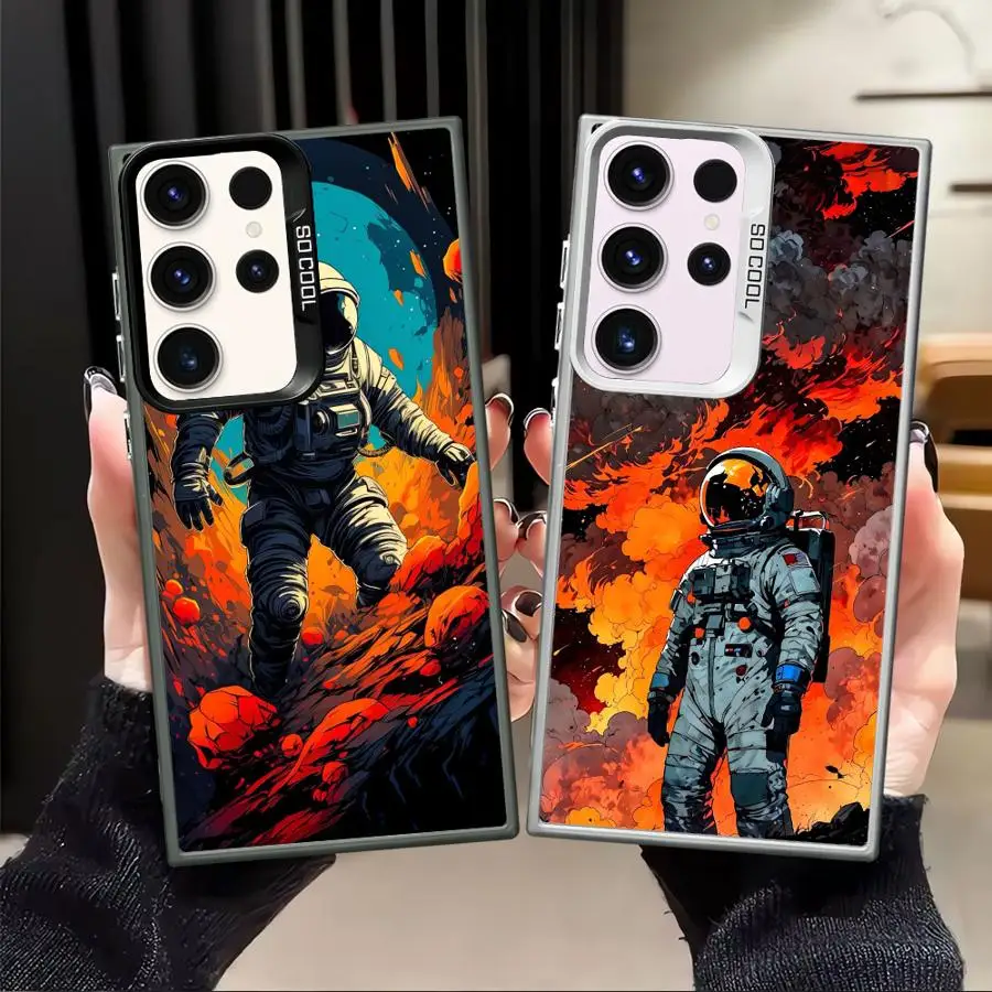 Case for Samsung Galaxy S24 FE S22 S20 Plus S21 Note 20 Ultra S23 S23 S25 Back Phone Cover Astronauts Sky