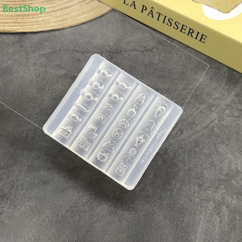Forma silikonowa do paznokci, wzory z kreskówkami i cukierkami, dekoracje do paznokci, forma do wypełniania lakierem, wzory DIY, reliefowe wzory, stereoskopowe narzędzia do manicure