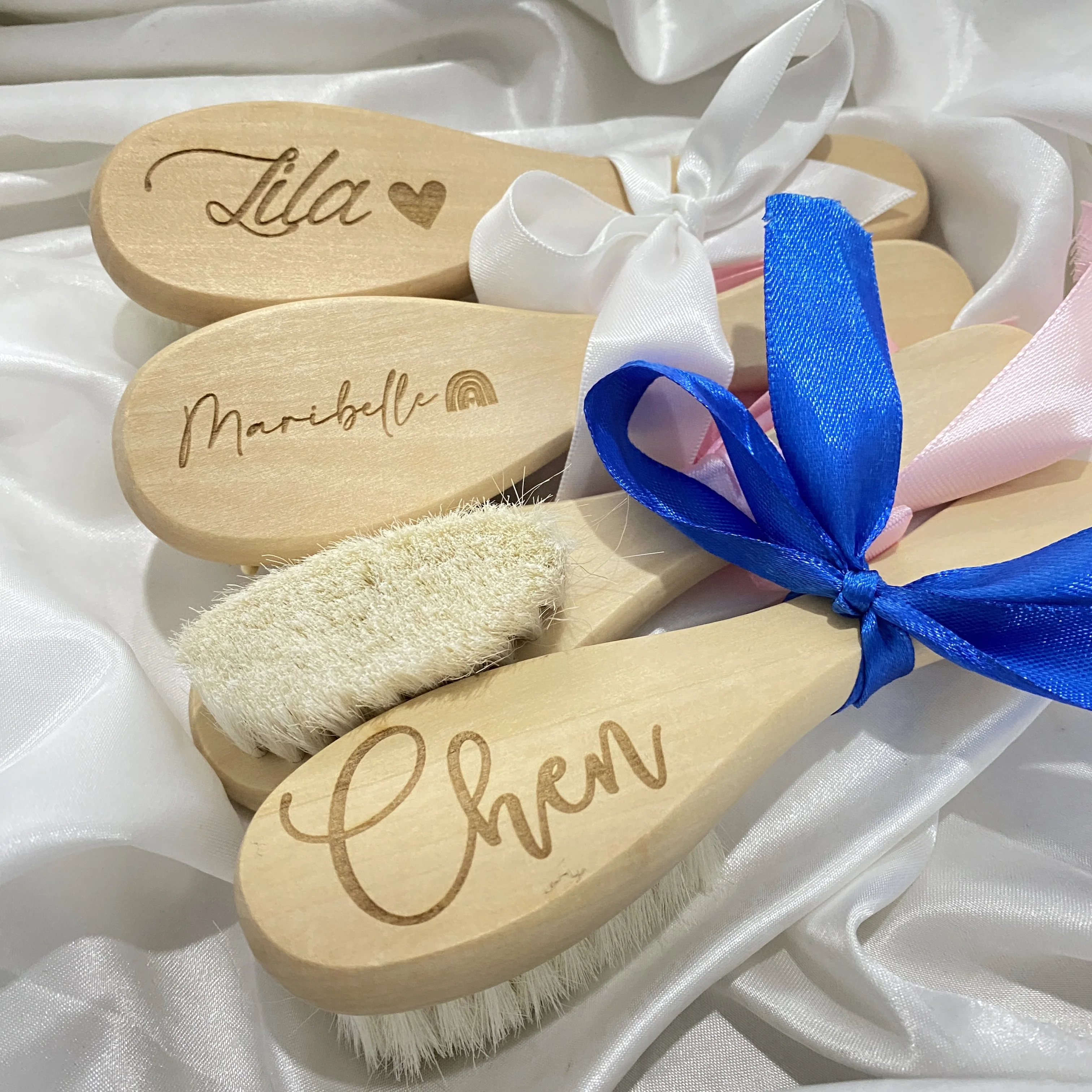 

Personalized Baby Wooden Hair Brush and Comb Set of 3,Custom Engraved Keepsake Gift For Newborn,Baby Shower Gift For Baby