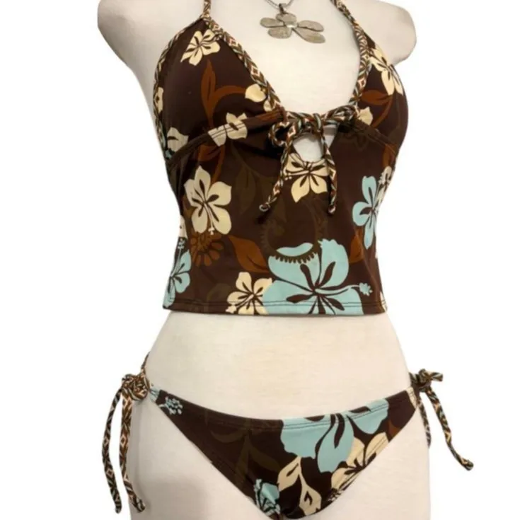 

2026 Woman Fashion Vintage New Floral Print Casual Slim Fit Casual Sexy Bikini Sets