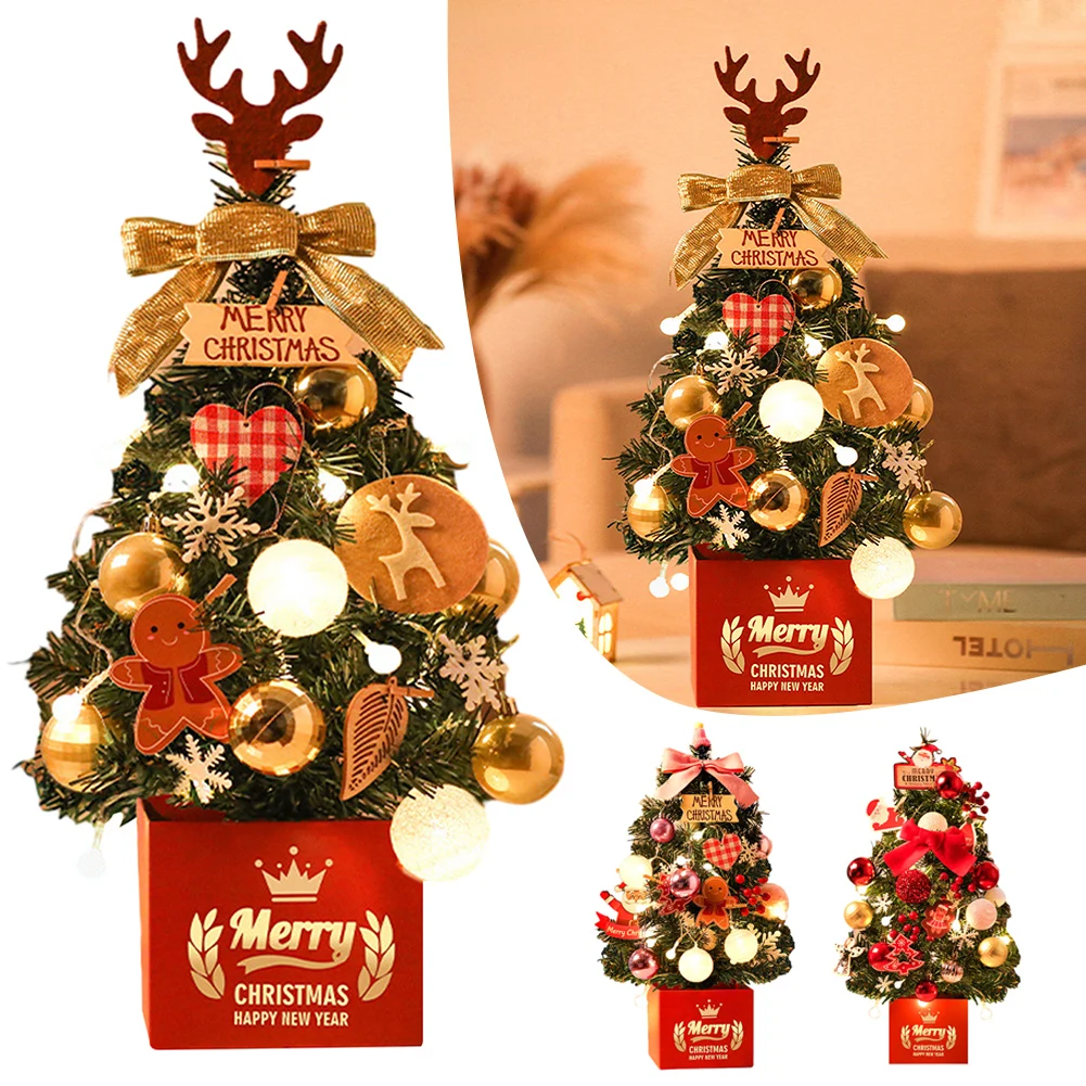 

Cute Simulation Red/Gold/Pink Decor Christmas Tree Charming Party Decorative Props For Indoor Room