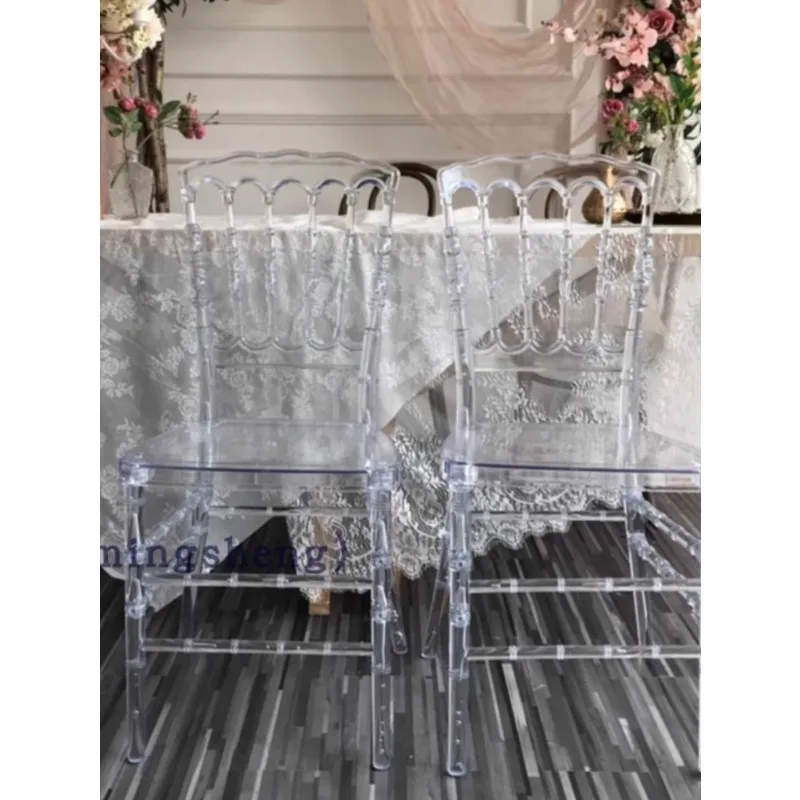 Banquet Hall Crystal Chair Wedding Hotel Dining Chair Plastic Transparent Chair Wedding Stool Banquet Hotel Furniture Outdoor