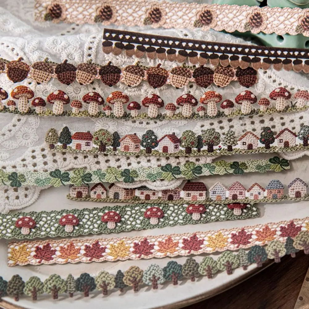 

20Pcs/Bag Handmade Crochet Series Sticker Strip Sweet Textured Paper Diary Album Frame Sticker DIY Gift