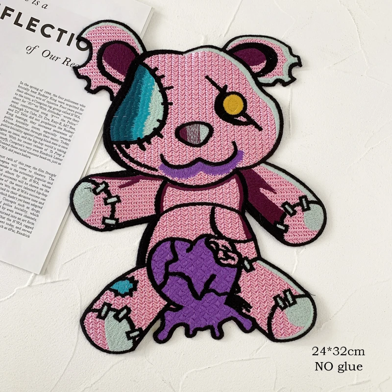 Bear Embroidery Patches Letter Embroidery Patches Cartoon Badges Clothing Accessories Sewing Supplies Ironing Patches