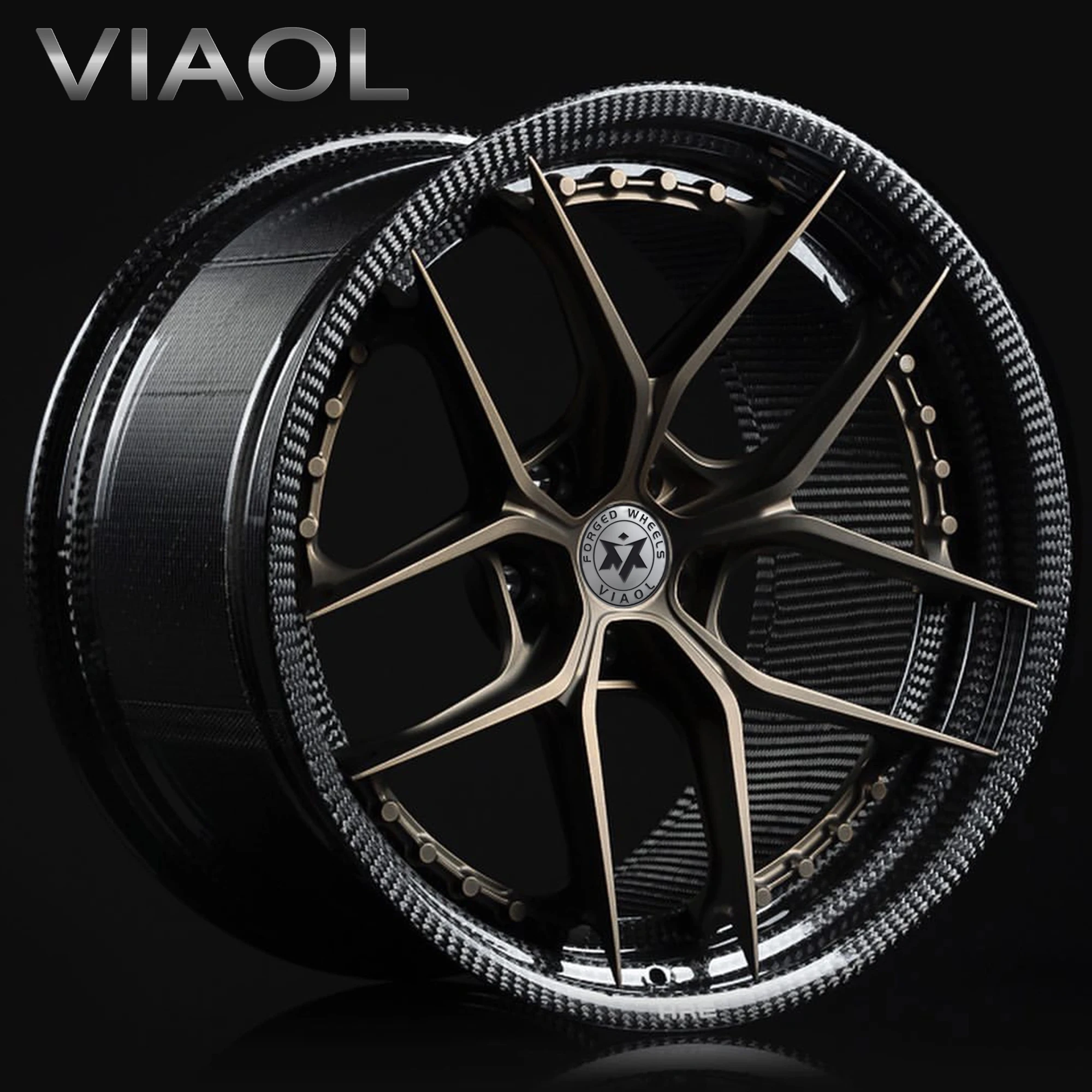 Viaol 2P 3P 5x120 Forged Wheels Carbon Fiber  5x112 5x130  20 21 22 Inches for Racing Car Aluminum Rims for F80 F82 RSQ8