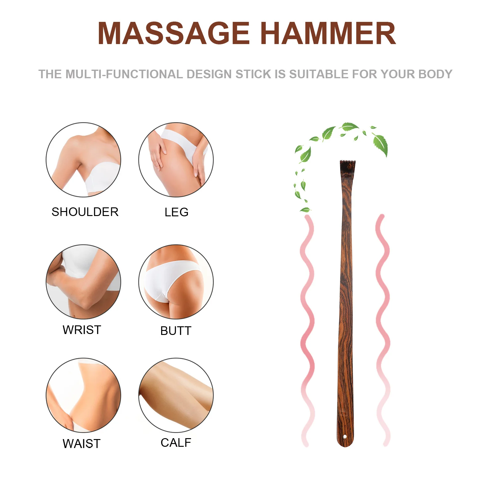 

1Pcs Practical Long Handle Wooden Back Scratcher Effective Body Itch Relief Portable Massager Tool Back Scratcher