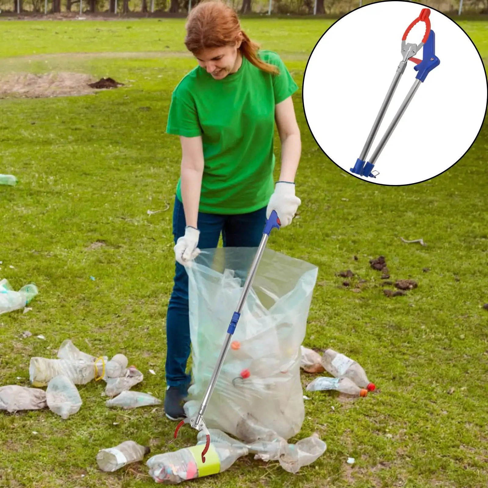 Trash Grabber Foldable Ergonomic Aluminum Alloy Home Supplies Pick Up Stick Grabber For Clean Elderly Home Litter Garden Yard