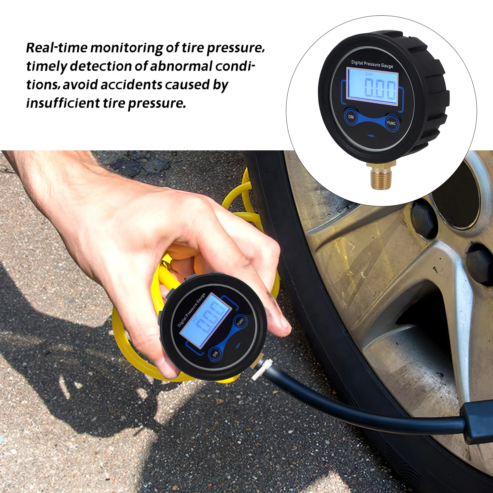 

High Precision Digital Tire Pressure Gauge Detailed Craftsmanship Car Tyre Pressure Tester Professional Tool Tire Gauge