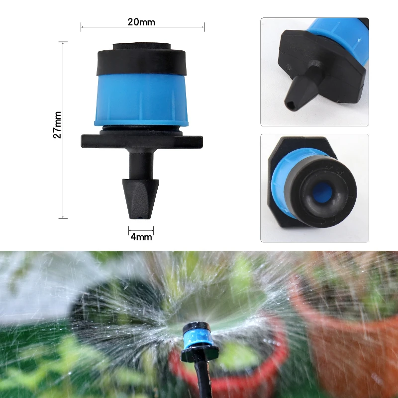 100Pcs Adjustable Garden Sprinkler Full Circular Spray Nozzle Mushroom Dripper Watering Tool