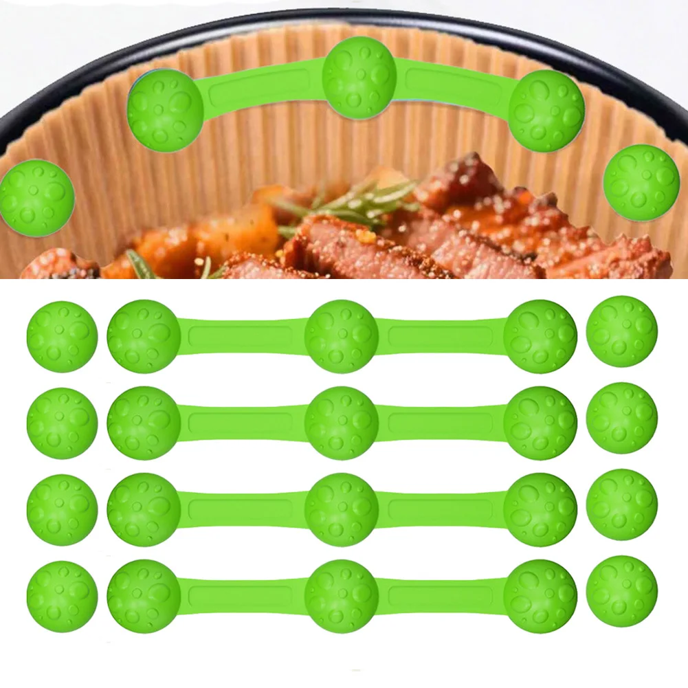 Heat Resistant Silicone Magnetic Clips For Air Fryer 2L-6L Secure Baking Paper Mat Curling Even Heating Kitchen Tool 4Set