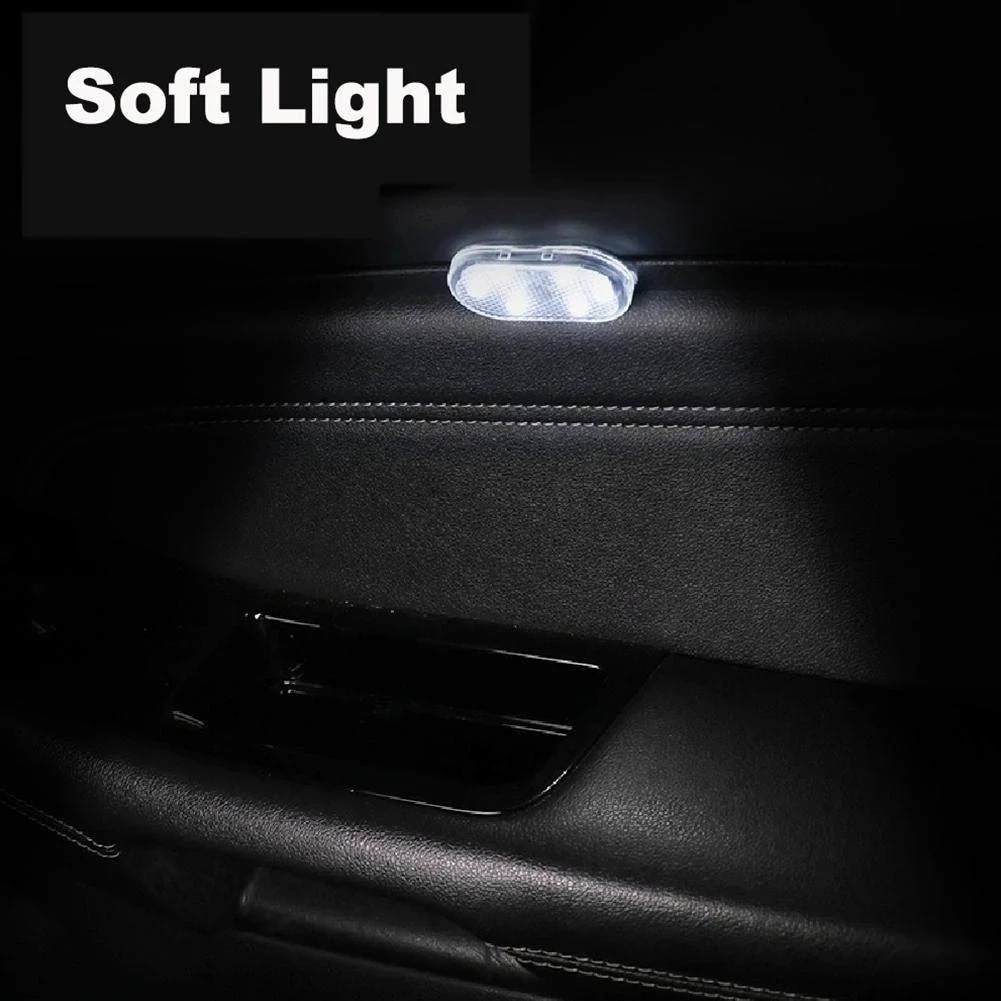 Car Interior LED Sensor Light One Touch Switch Neon Lamp Auto Wireless Ambient Rechargeable 3M Back Stick Portable Night Reading