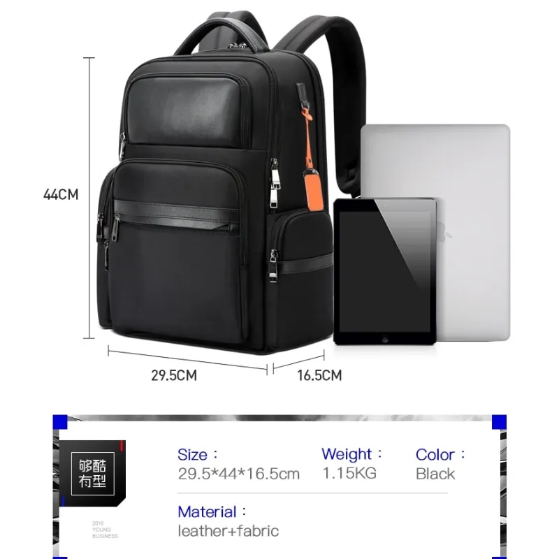 BOPAI Wholesale Custom Men Business 15.6 Laptop Bag Luxury Anti Theft Expandable Back Pack Usb Travel Charging Backpack