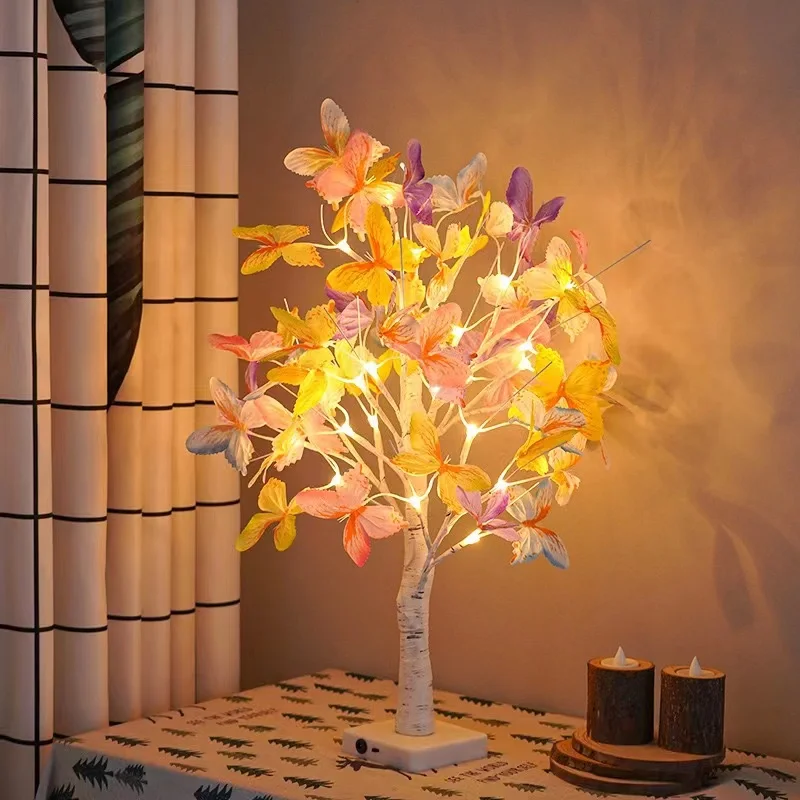 Butterfly light, LED birch tree light, Christmas day light, branch light, party atmosphere decoration, small night light