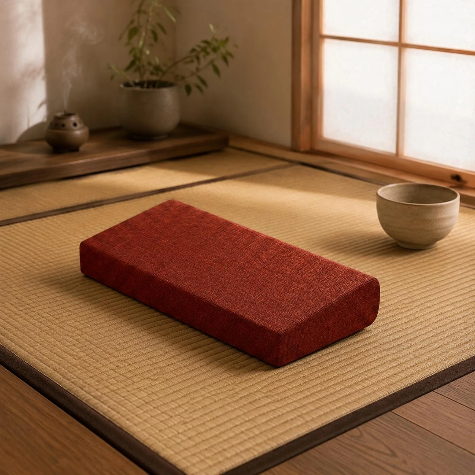 Sloped Meditation Cushion Textured Meditation Cushion Floor Pillow Rounded Edges Portable