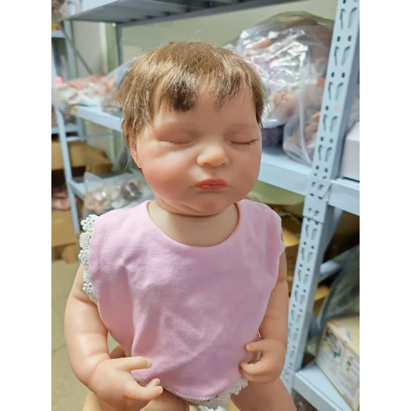 ตุ๊กตาหลับ 19 นิ้ว 48 ซม. ลูร่า ผมปลูกด้วยมือ กันน้ำ ตัวทำจากไวนิลทั้งตัว