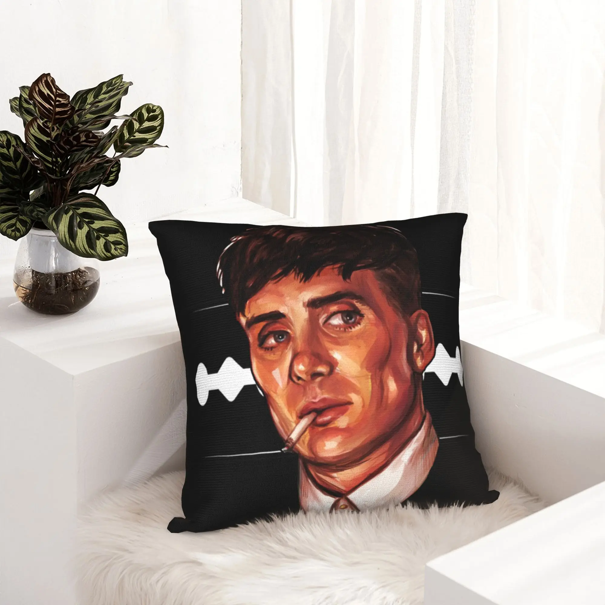 P-Peaky Blinders Tommy Shelby Pillowcase Printing  Cushion Cover Decorations  Throw Pillow Case Cover Home Zippered 45X45cm