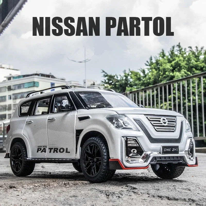 

1:24 Nissan Patrol Alloy Car Model Diecasts Metal Toy Modified Off-road Vehicles Model Simulation Sound Light Childrens Toy Gift