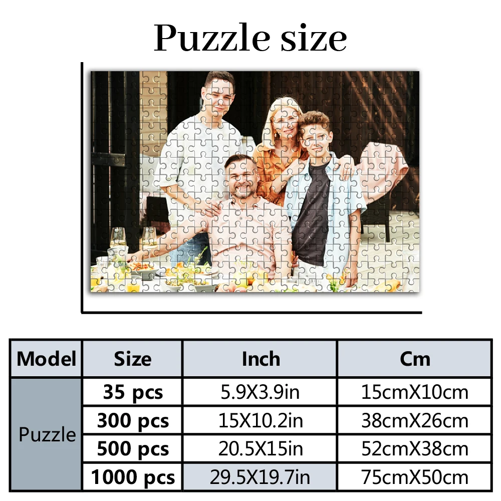 35/300/500pcs family Diy Customized Photo Puzzle Jigsaw puzzle Customizable Poster For Children Toy Commemorative gifts