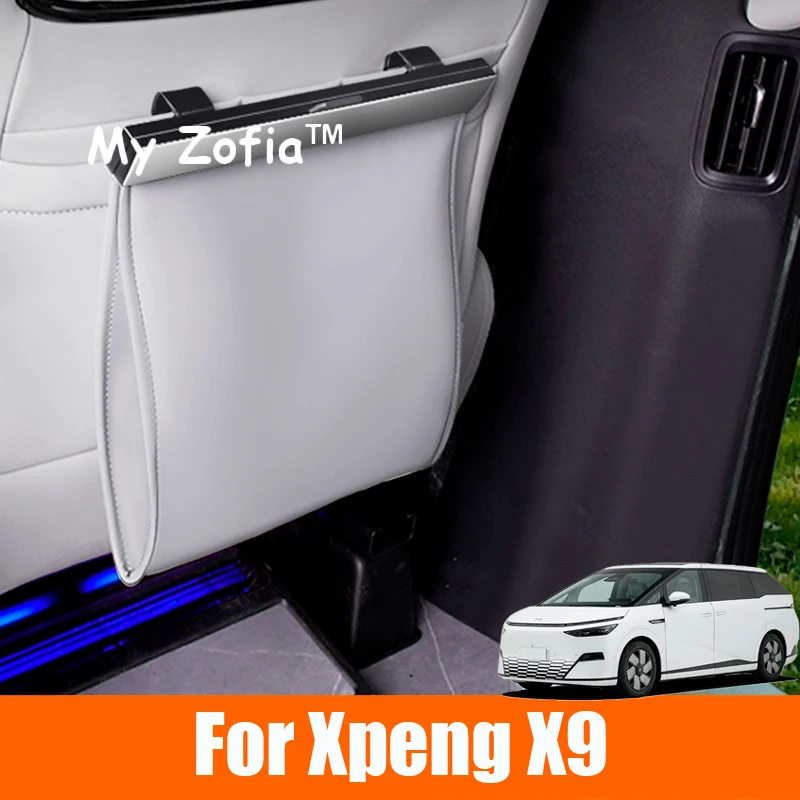 

For Xpeng X9 Car Leather Garbage Bag Tissue bag Waterproof Magnetic Adsorption Storage Bag Seat Hanging Pocket Leak-proof