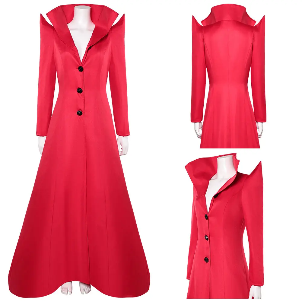 

Ethel Cripps Cosplay Costume Red Coat Fantasia Adult Women Roleplay Disguise Long Robe Halloween Carnival Party Suit