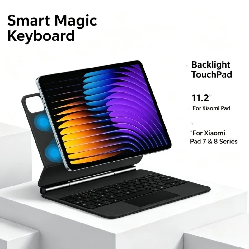 Multi Language Layout Tablet Keyboard Folio For Xiaomi Pad7 Pad7Pro Pad8 Pad8Pro Spanish German English Case With Touchpad