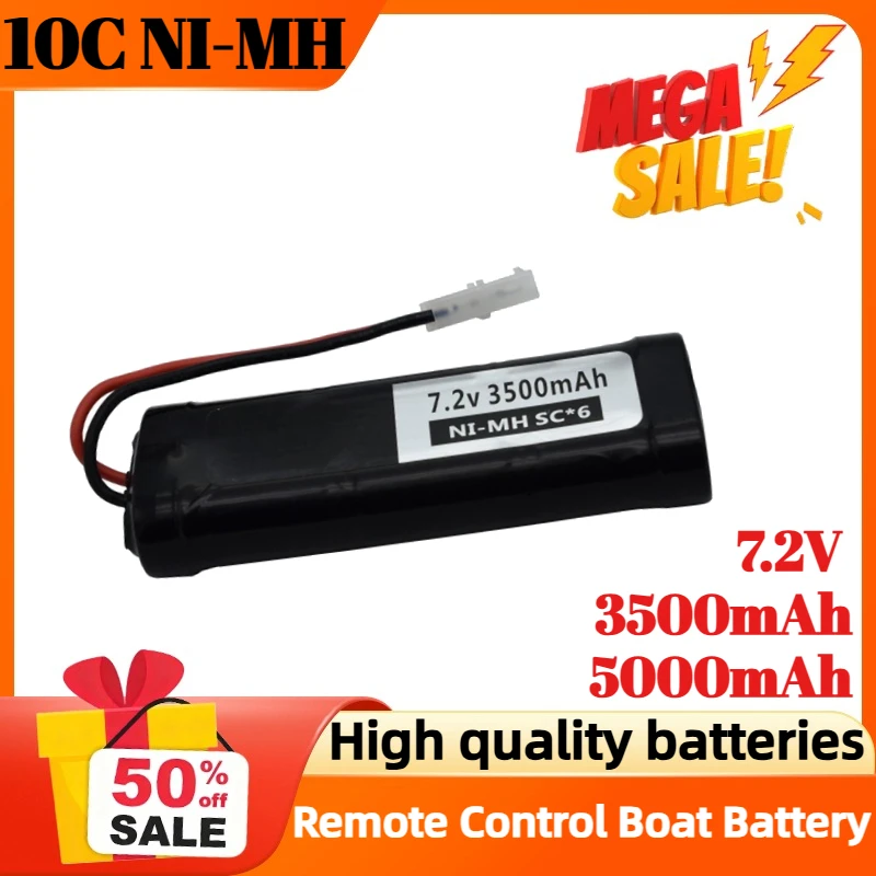

7.2V 3500mAh 5000mAh 10C NI-MH Rechargeable Battery Pack for Power-type High-speed Vehicle Remote Control Boat Battery