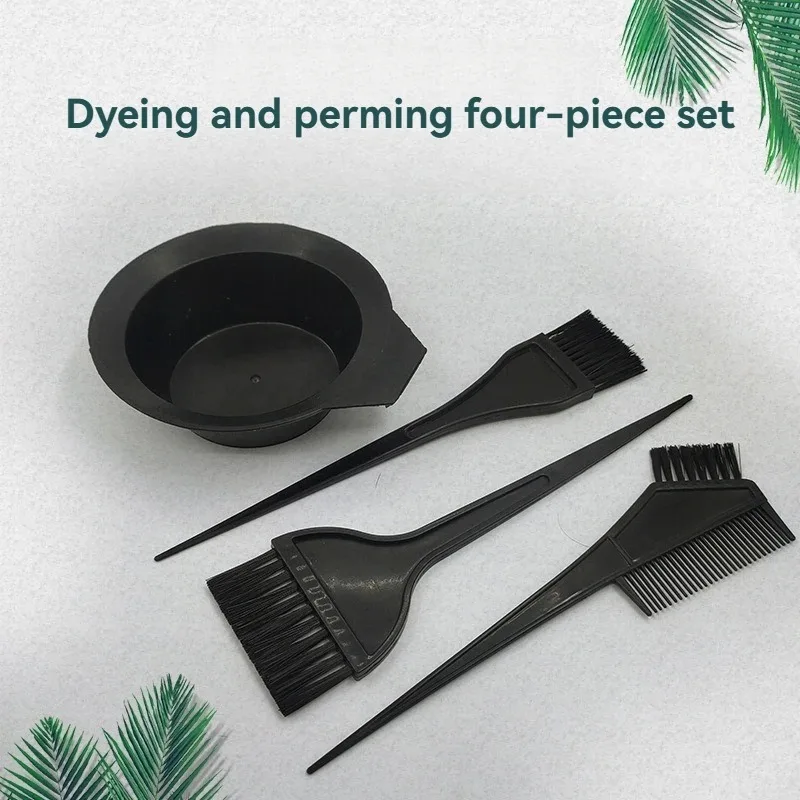 

4Pcs Set Hair Dyeing Kit Hair Color Dye Bowl Stirring Brush for Hair Coloring Bleaching DIY Salon Home Hair Dye Tools
