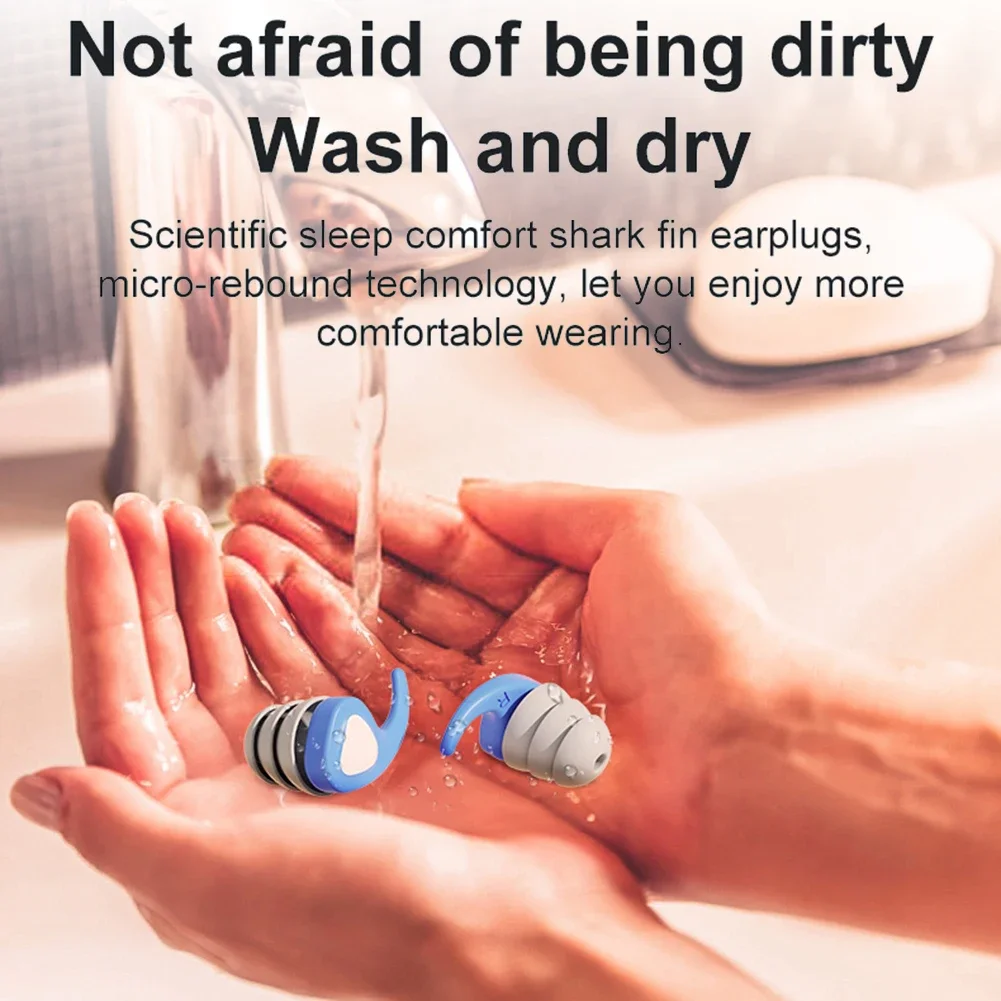 Kids Sound Blocking Earplugs Waterproof Silicone Children Ear Protector Reusable Noise Reduction for Pool Bath Showering Surfing