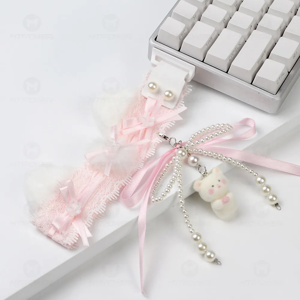 Lace-themed Keyboard Ribbon Customized Decoration for Mechanical Keyboard  Lace Pendant Made68 Wooting Universal Accessories