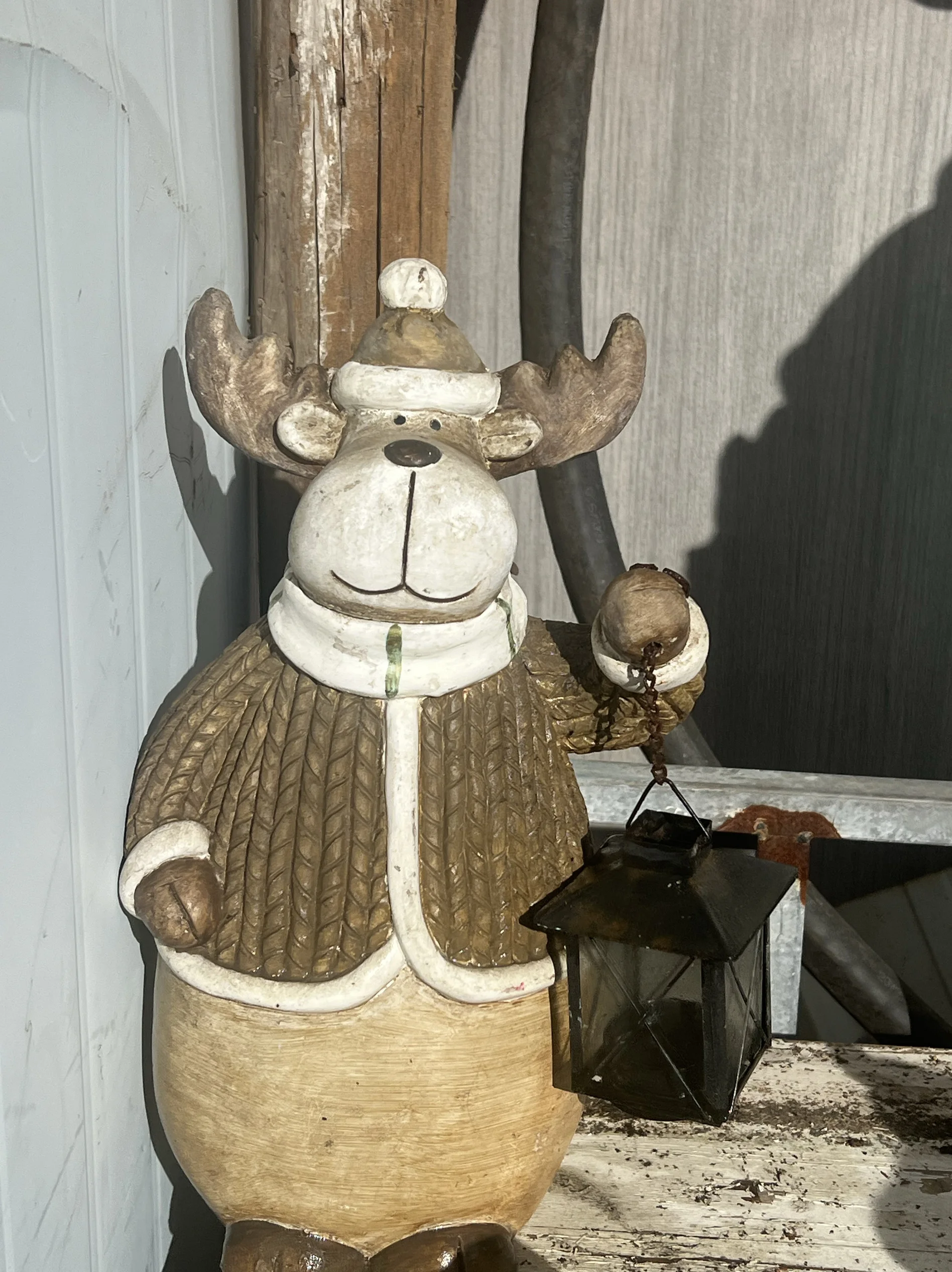 Figura Decorativa de Óxido de Magnesio Estilo Nórdico, Ciervo, Muñeco de Nieve, Niña con Gallina, Decoración de Jardín, Regal...