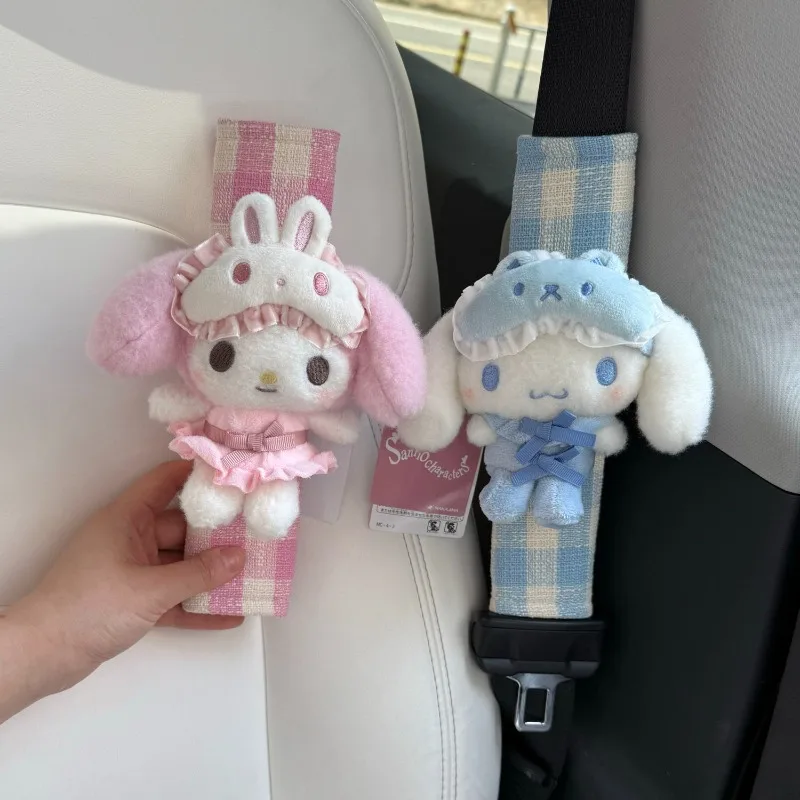 Hello Kitty My Melody Cinnamoroll Sweet and Cute Car Seat Belt Shoulder Cover Car Decoration Protective Cover Gift for Friends