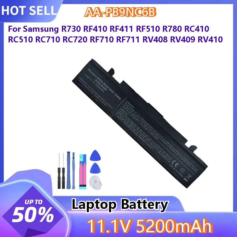 For Samsung R730 RF410 RF411 RF510 R780 RC410 RC510 RC710 RC720 RF710 RF711 RV408 RV409 RV410 Laptop battery 11.1V 5200mAh+Tools